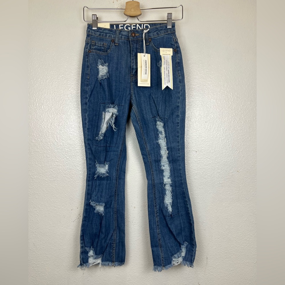 NWT‎ Legend Distressed Blue Denim Mom Fit Spare Jeans Size 0